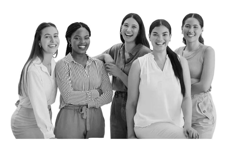 Cinco mujeres emprendedoras sonriendo